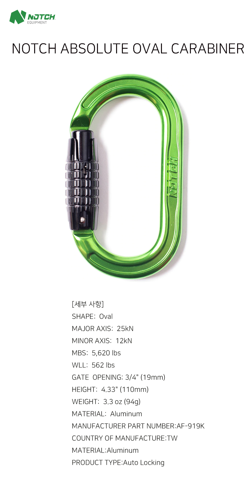 Absolute Oval Carabiner